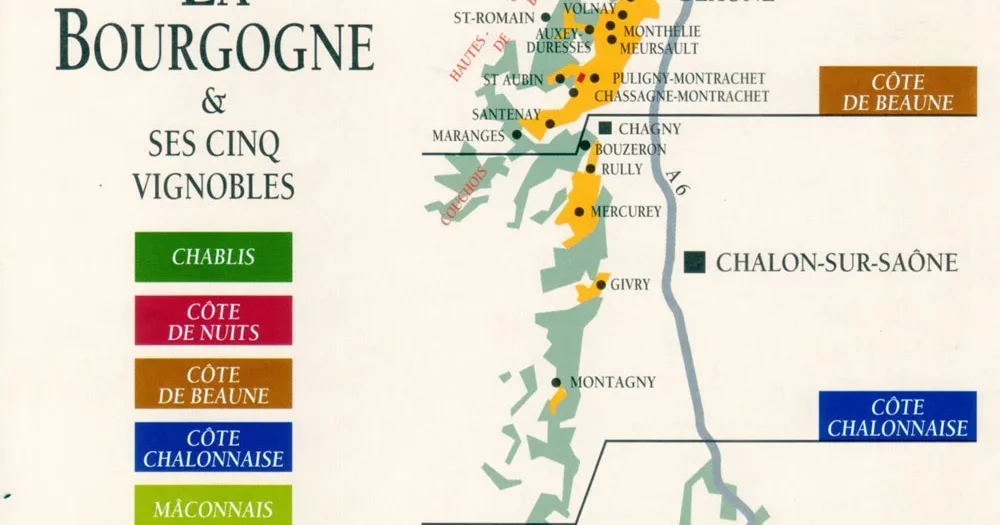 La carte des vins de Bourgogne - La Ferme de la Ruchotte